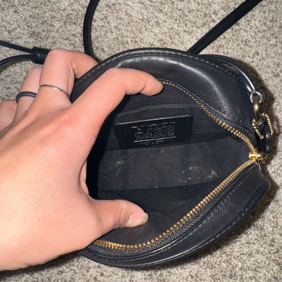 Coach Black Round Leather Crossbody Bag - Picture 9 of 16